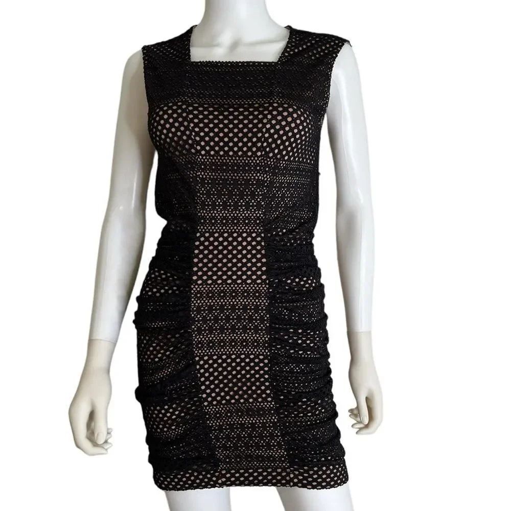 BCBGMaxAzria Renee Lace Ruched Dress